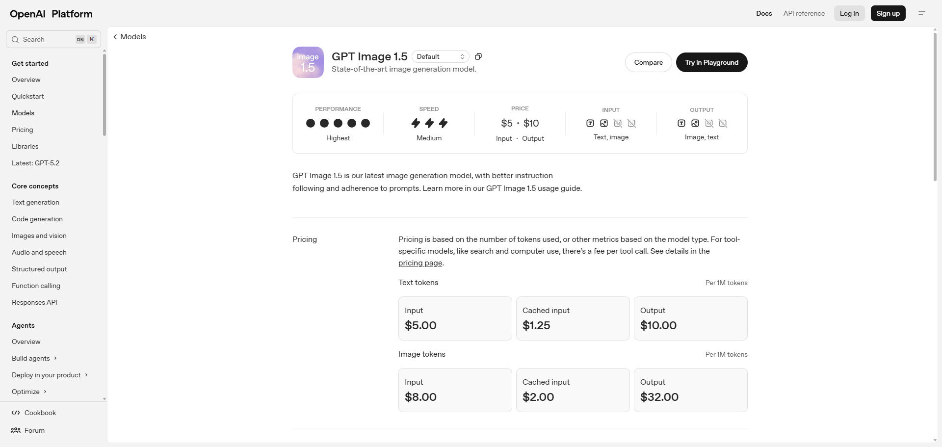 Image 1.5 od OpenAi - ceny API