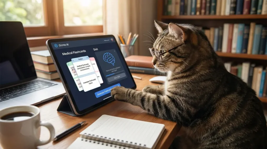 Kot korzystający z GIzmo AI