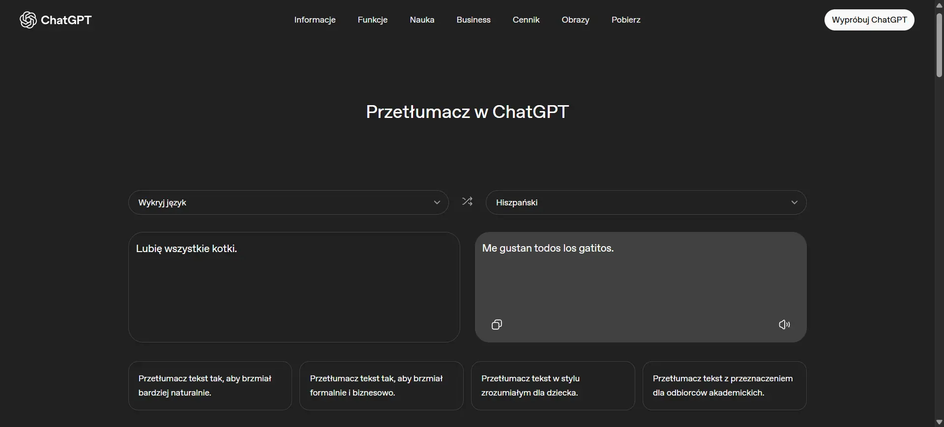 Chat GPT Translate
