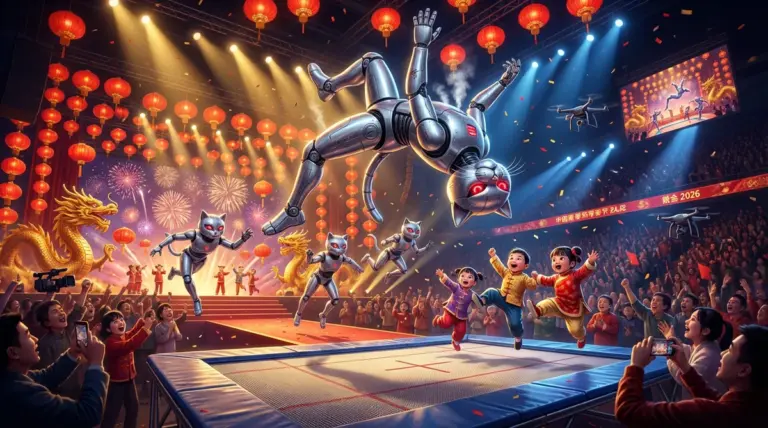 Chińskie roboty humanoidalne na gali Spring Festival 2026