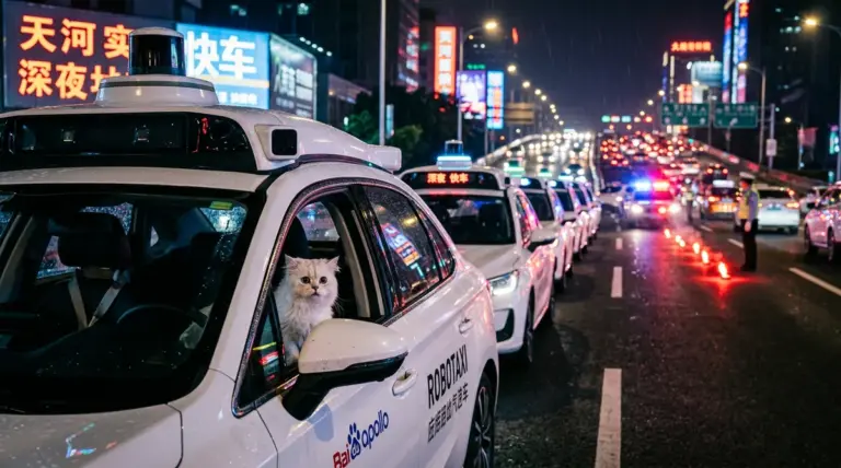 Awaria Baidu Apollo Go w Wuhan - robotaksówki zablokowały miasto